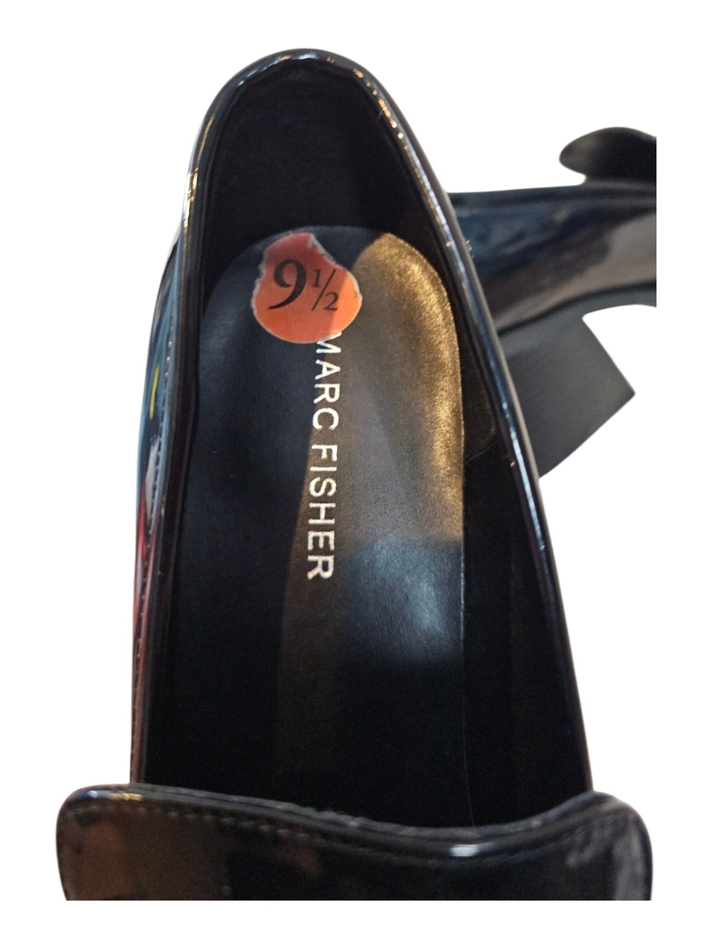 Marc Fisher Kchris Black Patent Block Heel Loafer Size 9.5 - Picture 8 of 12